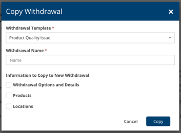 Copy Withdrawal Modal