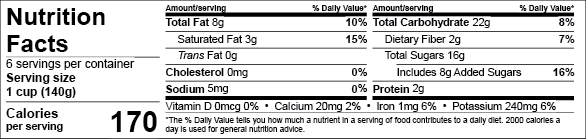 An example of the Tabular or Horizontal label format for packaging that won't fit the standard label.