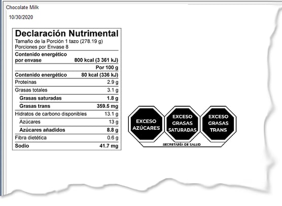 El nuevo etiquetado y Sello frontal de advertencia en etiquetas de los alimentos envasados. New Labeling Requirements and warning seals in Mexico