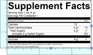Supplement Facts Label with Added Sugars 