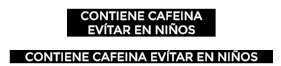 A caffeine warning symbol for a Mexican label.