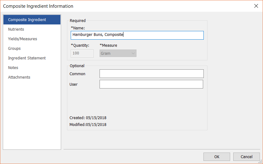 Using the Composite Ingredient™ Feature in Genesis R&D Foods ESHA Research