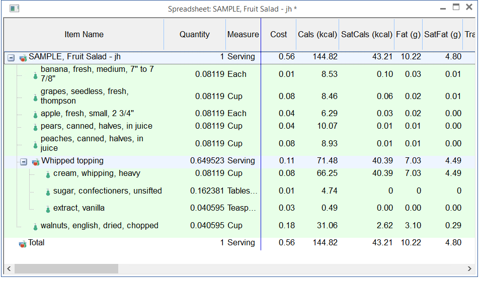 HowTo Adding Ingredient Costs in Genesis R&D Foods ESHA Research